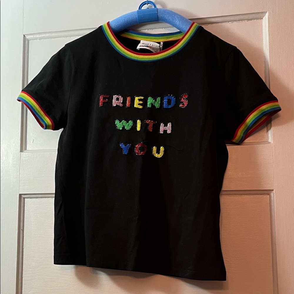 alice + olivia x FriendsWithYou Graphic Print Crew Neck T-Shirt